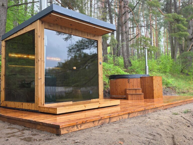 Sauna zewnętrzna na wymiar – realizacja Santech Design